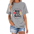 thumbnail image 1 of Blusa de Manga Corta Cuello Redondo Impreso Señoras Casual Top, Blusa Ligera de Poliéster para el Trabajo, la Fiesta Y Toda la Temporada de Uso Diario, 1 of 4