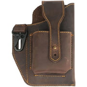Leather Phone Holster for Men Belt Loop Multitool Sheath with Key Holder Tactica Waist Bag with Phone Holsters for Cell