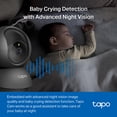 thumbnail image 5 of Tapo by TP-Link Cámara de seguridad panorámica/inclinable para monitor de bebé, cámara para mascotas con detección de movimiento, 1080P, audio bidireccional, visión nocturna, almacenamiento en la nube, 5 of 5