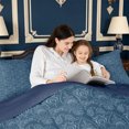 thumbnail image 4 of Erosebridal Deep Teal Paisley Twin Comforter Sets,Elegant Ethnic Motif Bedding Set,2pcs,1 Comforter and 1 Pillowcase,Navy Blue Reversible, 4 of 7