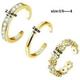 thumbnail image 2 of Women's Fashion Toe Rings Set Elegant Adjustable Foot Jewelry Cubic Zirconia CZ Gold Plated Open Toe for Daily Wear and Parties 3PCS, 2 of 4
