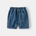 thumbnail image 4 of HAOTAGS Toddler Girls Summer Denim Shorts, Elastic Waist Outdoor Play Shorts for Summer Dark Blue 4 Years, 4 of 9