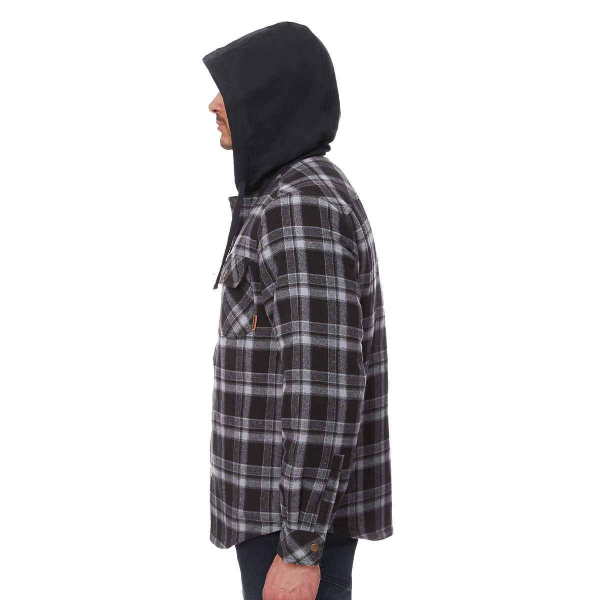 Legendary Outfitters Men’s Plaid Insulated Casual Hooded Shirt Jacket-Blue / M