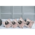 thumbnail image 6 of Ambesonne Indie Throw Pillow Cover 4 Pack, Hipster Wild Wolf Glasses, 16", Pale Pink Burgundy Black, 6 of 6