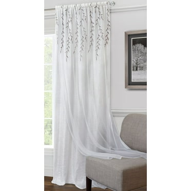 Traditional Elegance Willow Rod Pocket Window Curtain Panel - 42x63 - White