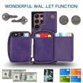 thumbnail image 3 of Dteck Crossbody Zipper Wallet Case for Samsung Galaxy S23 Ultra,Shockproof PU Leather Credit Card Slot Holder Strap Shoulder Chain Flip PU Purse Kickstand Phone Cover for Women Girls,Purple, 3 of 10