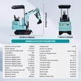 thumbnail image 3 of MachPro 1.2 Ton Mini Excavator with 3pcs Attachments Kubota Diesel Engine 479cc Crawler Trencher Digger Machine, 3 of 14