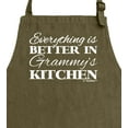 thumbnail image 2 of ThisWear Mother's Day Gift Everything is Better in Grammy's Kitchen Two Pocket Apron Military Green, 2 of 7