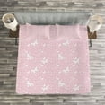 thumbnail image 3 of Ambesonne Butterfly Quilted Bedspread Set 3 Pcs, Soft Pink Floral, King Size, Pale Pink White, 3 of 3