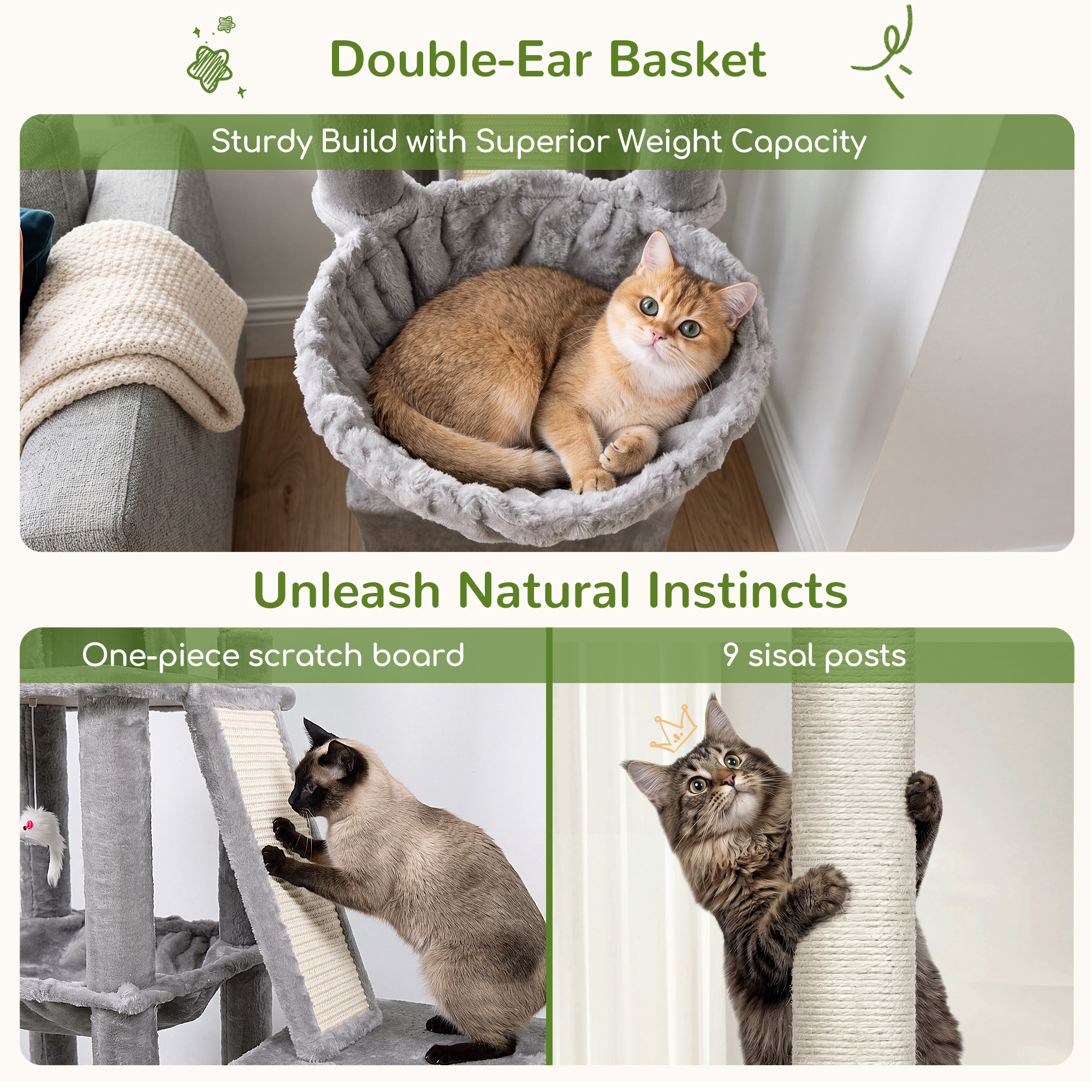 Globlazer 59-Inch Cat Tree Tower For Large Cats photo 5