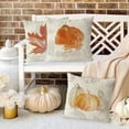 thumbnail image 5 of Fall Pillow Covers 18x18 Inch Set of 4 Maple Leaf Pumpkins Hello Fall Throw Pillowcase Thanksgiving Grey Holiday Home Decor Sofa Bedroom Cushion Case Outdoor Indoor Decorations, 5 of 6