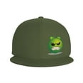 thumbnail image 3 of DouZhe Flat Brim Cap Snapback Hat, Cartoon Angry Alien Prints Adjustable Green Adult Baseball Cap, 3 of 6