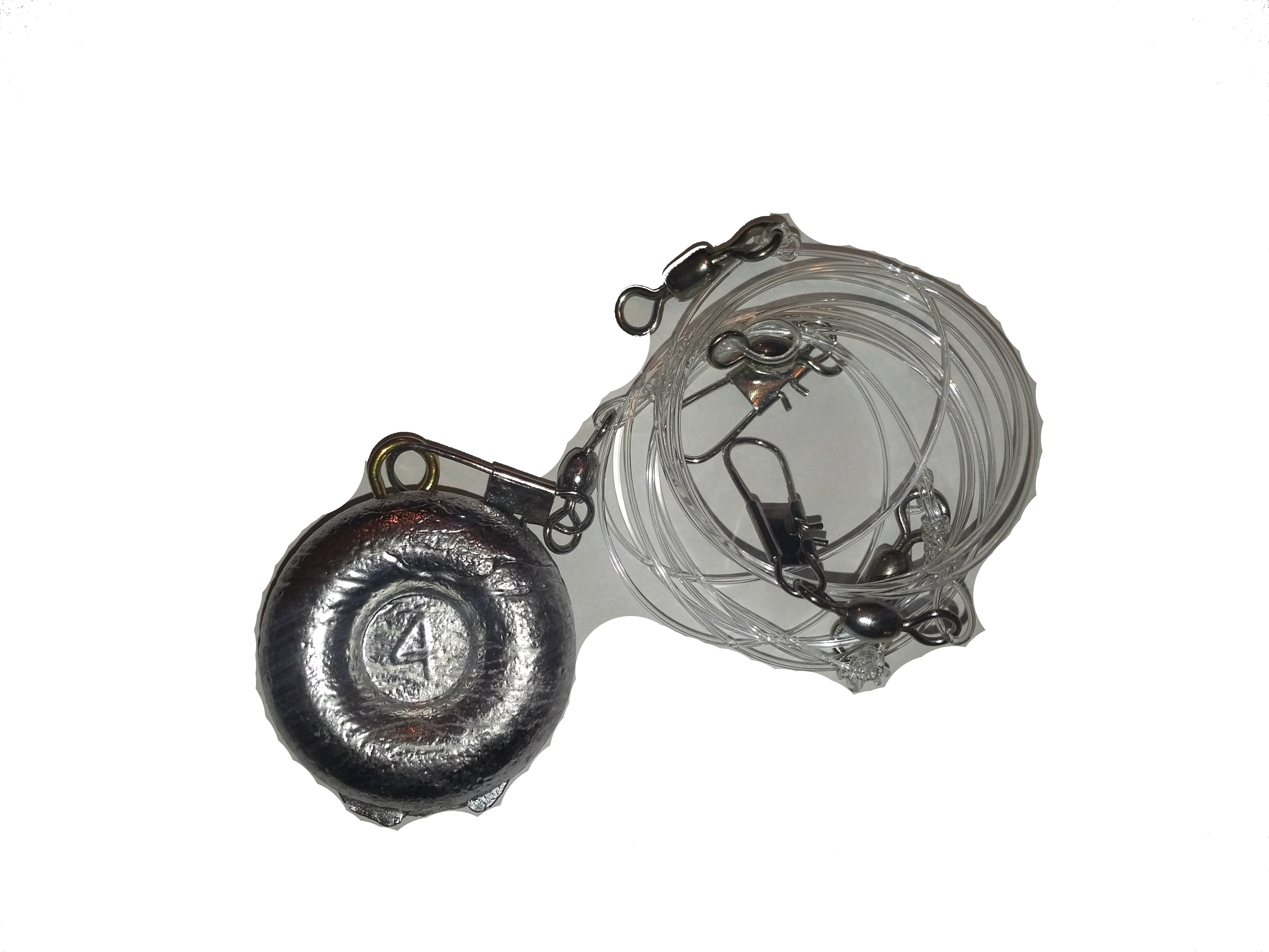 Jiggernaut STR.BS.RIG Jiggernaut Stripped Bass Bottom Hook Rig, 4/0 Hook, 60lb Mono - no weight