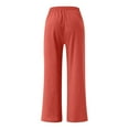 thumbnail image 5 of BVOFAR Womens Plus Size Linen Palazzo Pants Drawstring Elastic Waist Trousers Casual Loose Fit Pants with Pockets 2025, 5 of 5