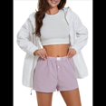 thumbnail image 1 of Pantalones Cortos de Pijama A Cuadros Y2K para Mujer, Tipo Bóxer Elástico, Estilo Urbano Púrpura M, 1 of 7