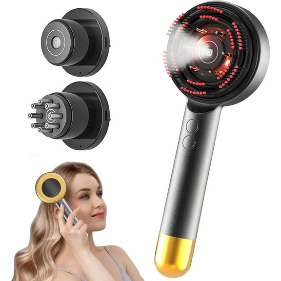 Morfone 3-in-1 Hair Oil Applicator, Electric Scalp Massager Brushes with Nano Mist Sprayer, 4 Massage Modes, Cordless Portable Hair Massager Comb for Men Women