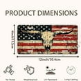 thumbnail image 2 of Long horned Skull on American Flag Front License Plate, Funny Standard Plates Personalized Novelty Decorative For Men/Women/Boys/Girls Car 6×12 Inch, 2 of 7
