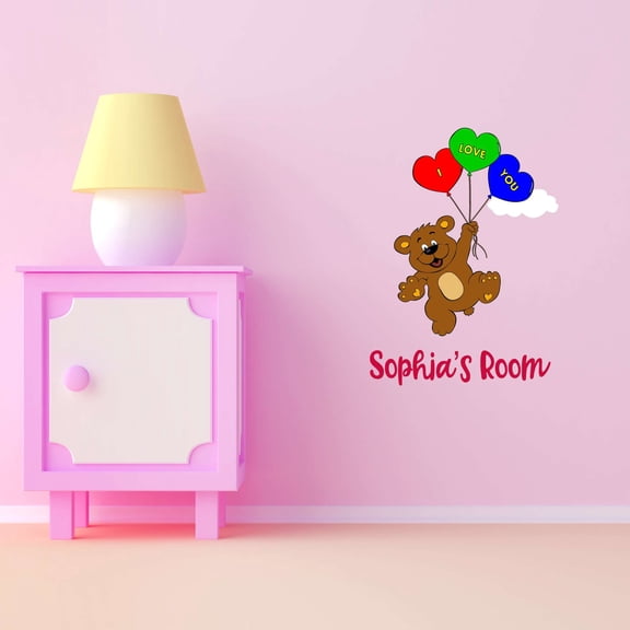 Teddy Bear Balloons , You Can Do Anything Mother Mom Mommy Yaya Nana Girls Love Beautiful Crown Prince Unicorns Royalty Sweet Dreams Decorating Ideas Wall Decal Sticker - Size: 14 In X 20 In