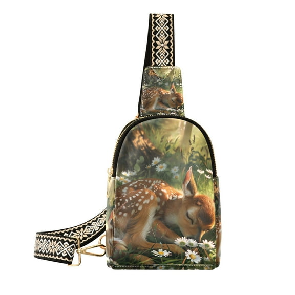 Baby Deer Crossbody Bags Fanny Pack Sling Bag for Travel Chest Bag Shoulder Bag for Women Trendy