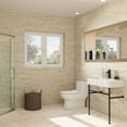thumbnail image 2 of 32" Console Sink Overflow - White Porcelain Basin, Black Legs, Elegant Bathroom Accessory Ceramic High-temperature Forged, 2 of 4
