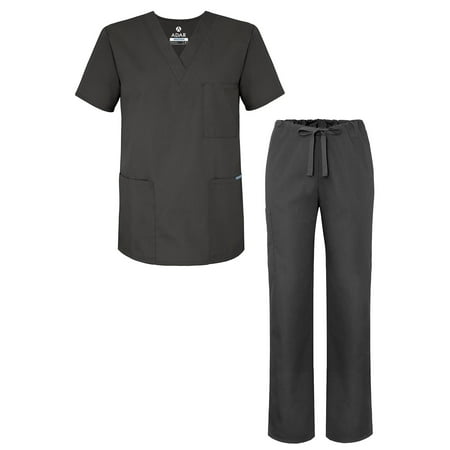 

Adar Universal Unisex Scrub Set - Unisex V-Neck Scrub Top & Tapered Drawstring Scrub Pants