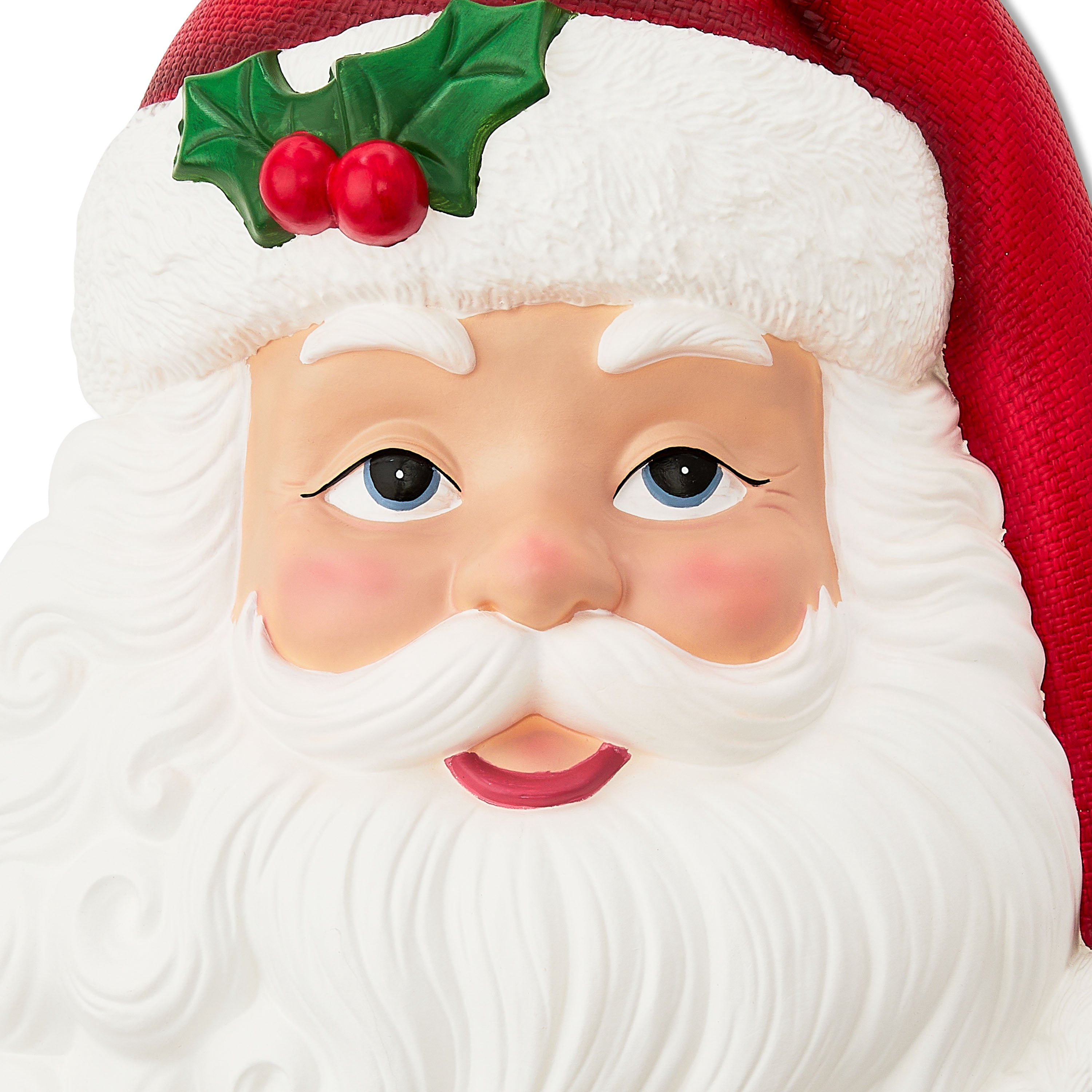 Lighted Blow Mold Santa Hanging Christmas Decoration, Red and White, 16", by Holiday Time