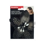 simplicity black feather flower headband accent