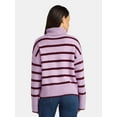 thumbnail image 3 of Time and Tru Women's Chunky Turtleneck Pullover Sweater with Long Sleeves, Mid-weight, Sizes XS-XXXL, 3 of 5
