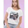 thumbnail image 3 of Vintage Camera Graphic Tee Crop Tee Women's, 3 of 4