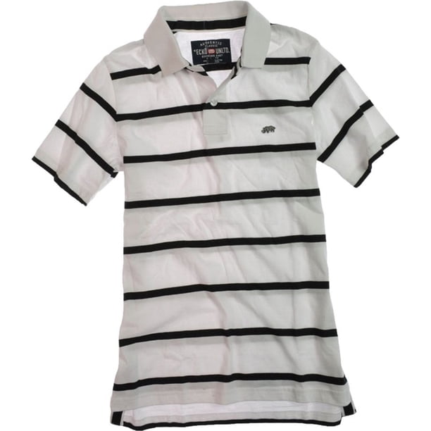 Ecko Unltd. Polo de rugby con rayas limpias para hombre, blanco, XXX-Large