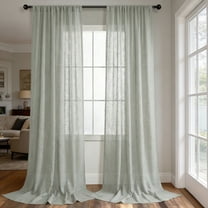 Linen Curtains for Living Room 2Panel Set Rod Pocket Light Filtering Privacy Neutral Semi Sheer Flax Linen Curtains Rustic Farmhouse Boho Decor Cotton Textured Gauze Drapes 52x95 Inch
