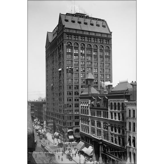 24"x36" Gallery Poster, Masonic Temple Chicago 1900