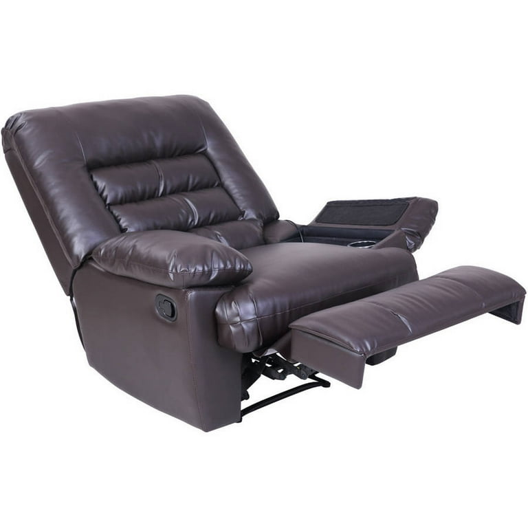 Serta big & tall memory foam massage recliner black in faux leather discount