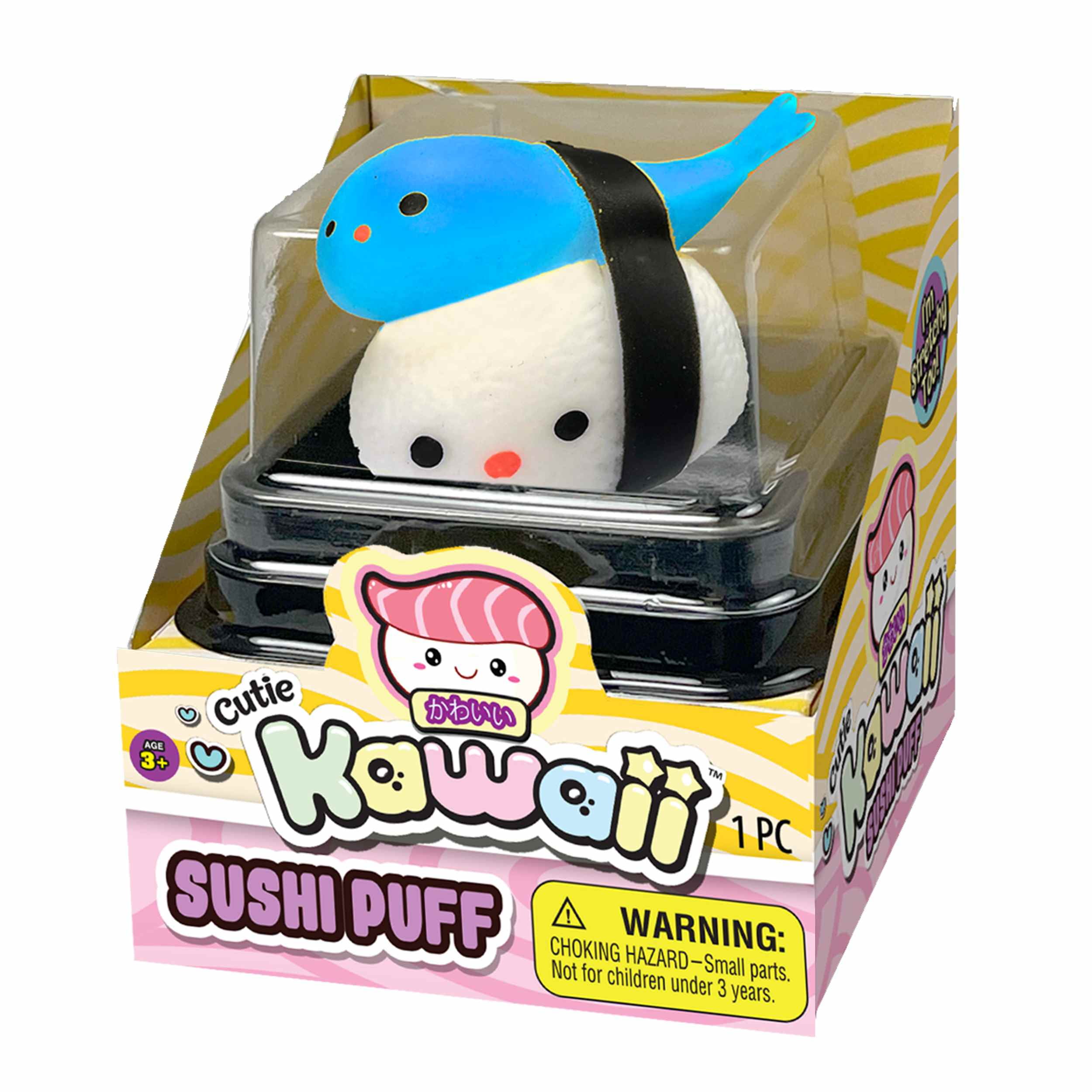 (2 pack) Ja-Ru Kawaii Cutie Sushi Puffs-Styles Vary-Sold Separately 1 Piece, TPR, All Ages, Novelty Toy
