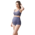 thumbnail image 2 of Baywell Women's Over The Bump Maternity Panties High Waist Full Coverage Pregnancy Underwear Blue 88-126.5LBS, 2 of 6