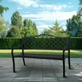 thumbnail image 4 of Four Seasons Courtyard Park Bench with Lattice Seat Back Design, Black, 4 of 8