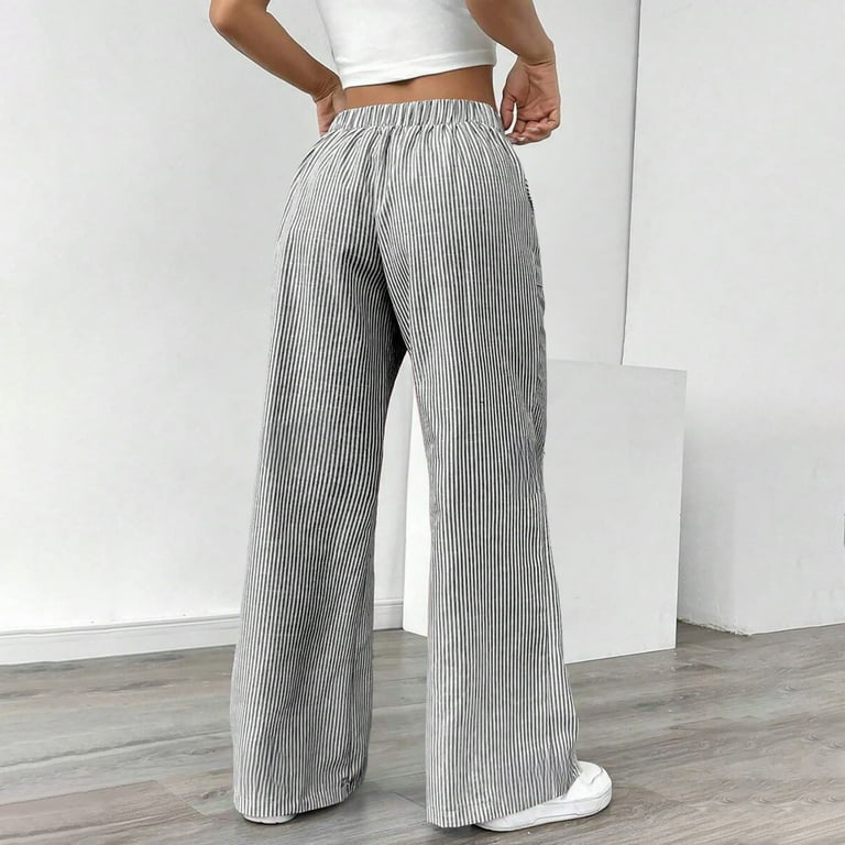 THDHVS Linen Pants Women,Wide Leg Linen Pants for Women,Women