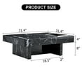 thumbnail image 4 of Fulvari 31.4" Coffee Table, Square Modern Center Table With Black Faux Marble Patterns, Side End Table for Home, Living Room, Office, 4 of 7