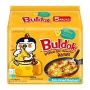 5 PacksSamyang Buldak Cheese Hot Chicken Flavor Ramen Stir-Fried Korean Hot Noodle Challenge