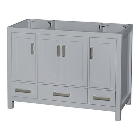 Wyndham Collection Sheffield 47" No Mirror Wood Single Bathroom Vanity in Gray