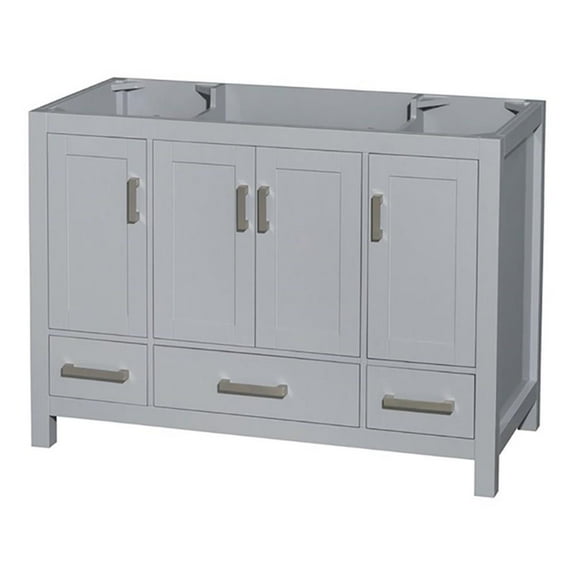 Wyndham Collection Sheffield 47" No Mirror Wood Single Bathroom Vanity in Gray