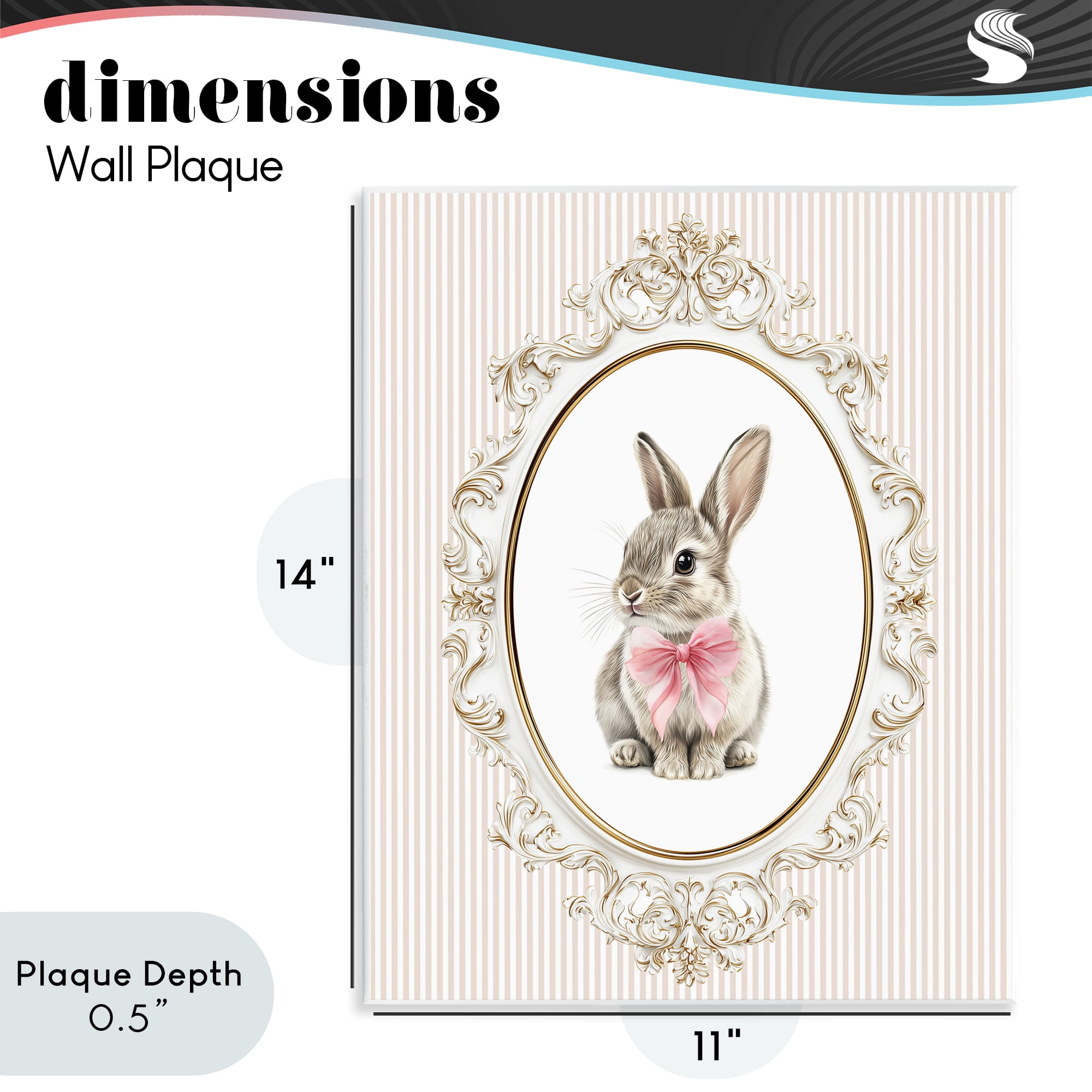 Stupell Industries Ornate Border Bunny Wall Plaque Art, design by Christine Simpson Art