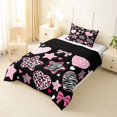 thumbnail image 2 of Feelyou Sugar Gothic Bow Twin Comforter Sets, Leopard Zebra Stars Bedding Set, Black Pink, Black Reversible, 2-Piece, 1 Comforter and 2 Pillowcases, 2 of 7