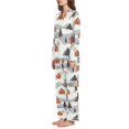 thumbnail image 2 of FORMRS Womens Pajama Set Long Sleeve Top and Pants with Pockets Soft Comfy Lounge Sleepwear, Sizes S-2XL, Orange Cartoon Houses, 2 of 7