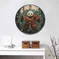 thumbnail image 2 of WOBOGO Samurai Panda Pattern Acrylic Wall Clock Battery Operated 11.9in Silent No Tick Bedroom Living Room Office Classroom Decoration, 2 of 10
