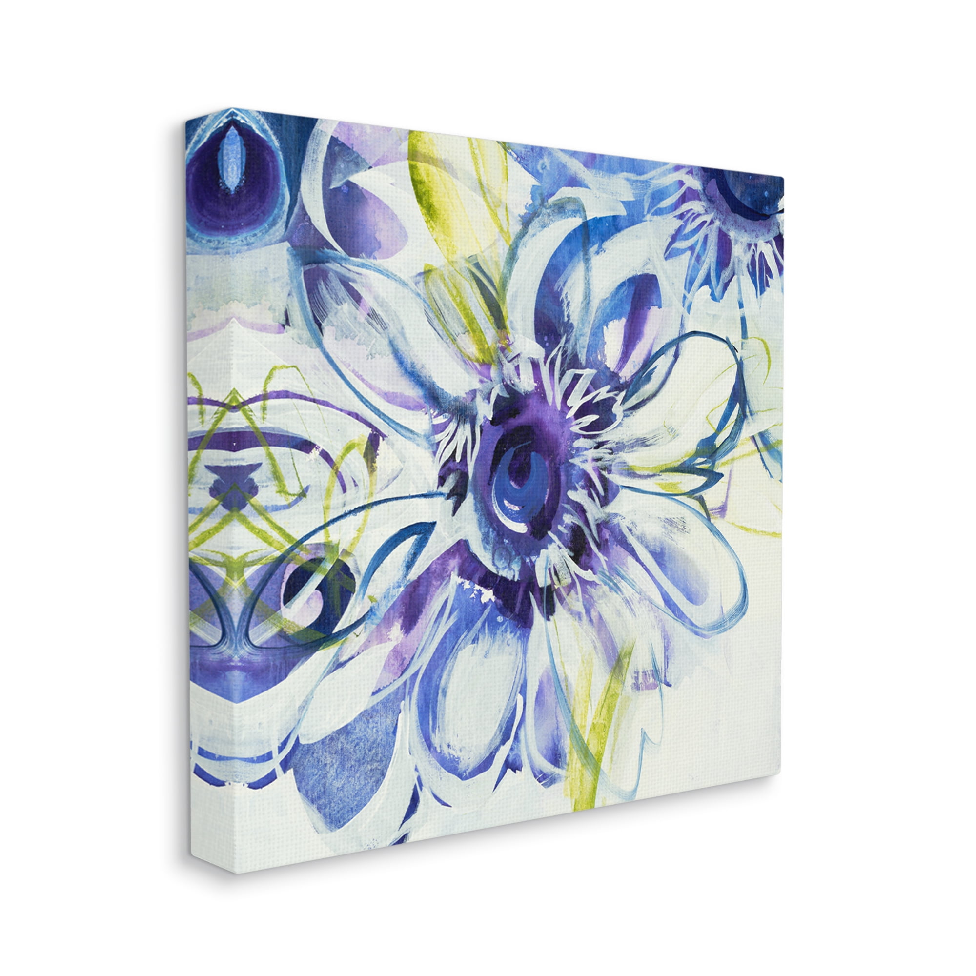 Stupell Industries Modern Blue Flower Buds Botanical & Floral Painting Gallery Wrapped Canvas Print Wall Art, 36 x 36