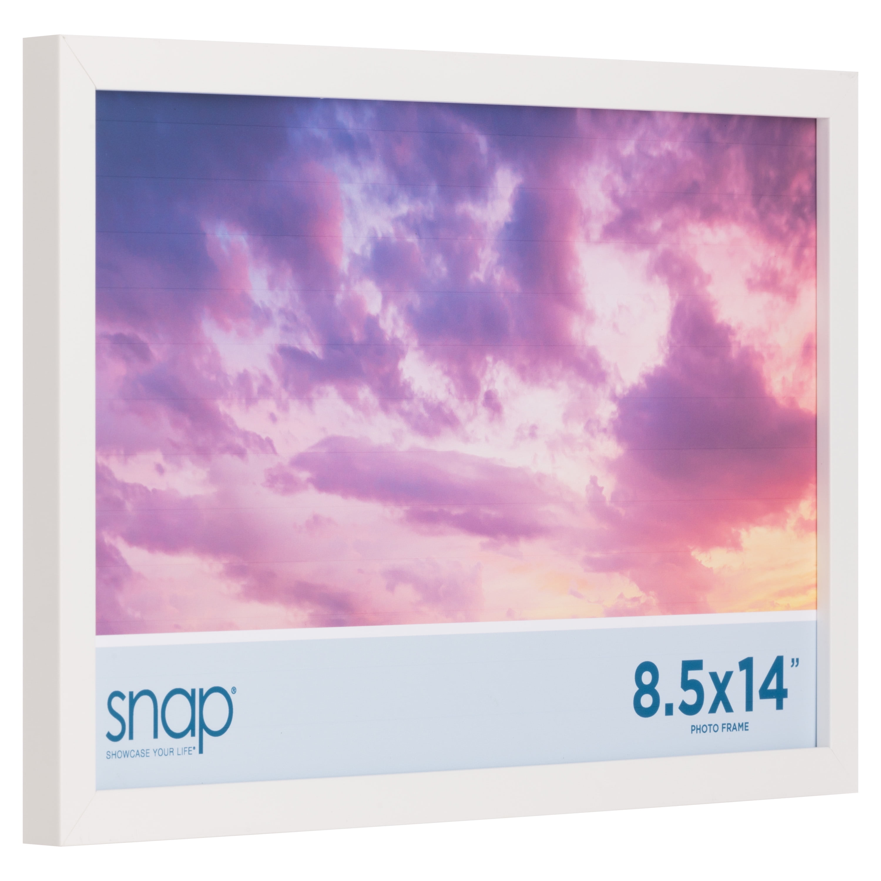 Snap 8.5"x14" Wood Wall Poster Frame, Double Mat, Wall Mount Display - White