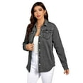 thumbnail image 5 of Women's Comfort Stretch Denim Button-Up Shirt-XL, 5 of 6
