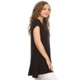 thumbnail image 3 of Women's Solid Casual Short Sleeve Loose Fit pockets Knit Shirt Tunic Top Tee S-3XL, 3 of 4