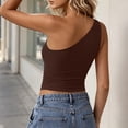 thumbnail image 5 of MAFYTYTPR Women's One Shoulder Ruched Crop Tank Tops Spring Summer Solid Color Fitted Casual Cami for Everyday Wear 1PC XS-XL, 5 of 5